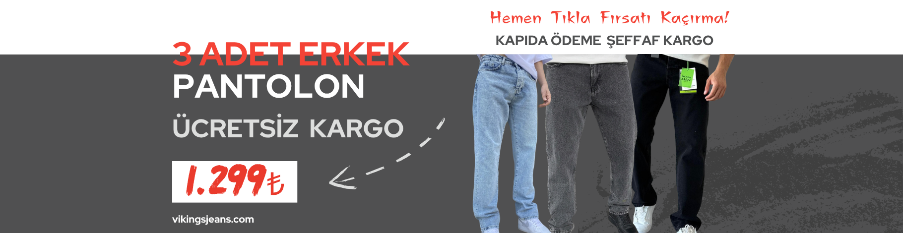 3 Adet Erkek Pantolon 1299₺