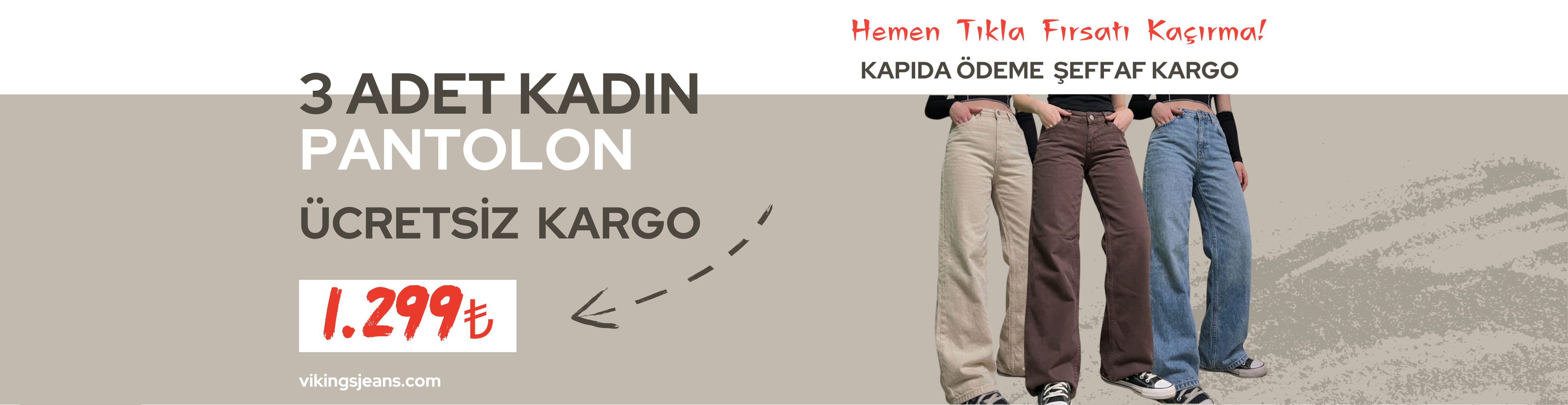 3 Adet Kadın Pantolon