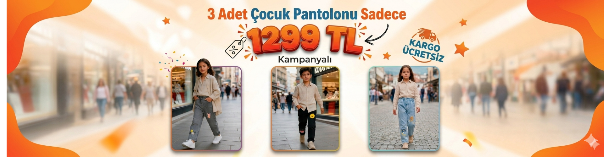 3 Adet Çocuk Pantolonu