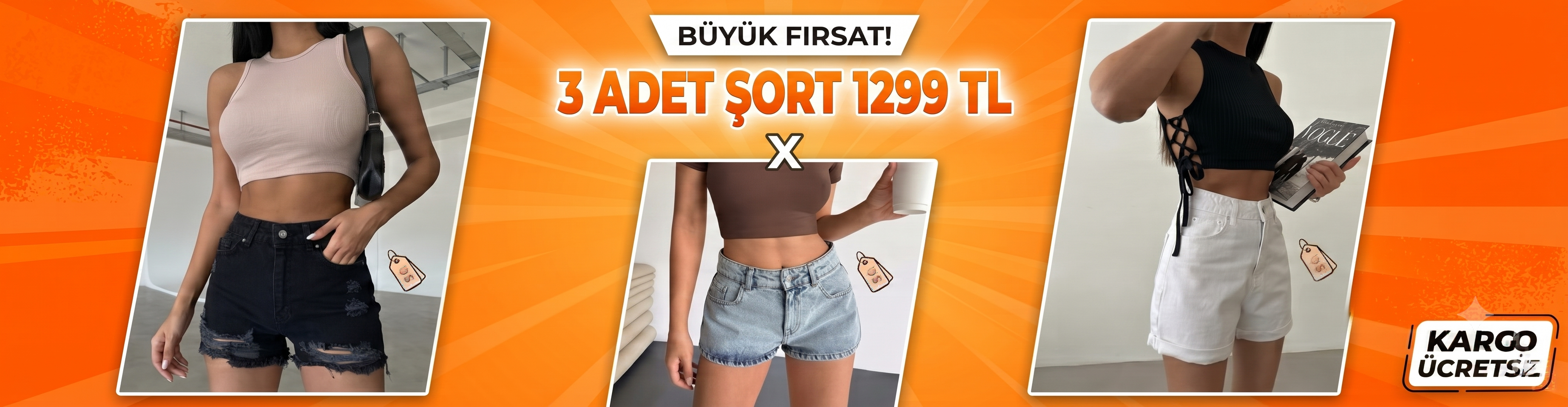 3 Adet Kadın Şort