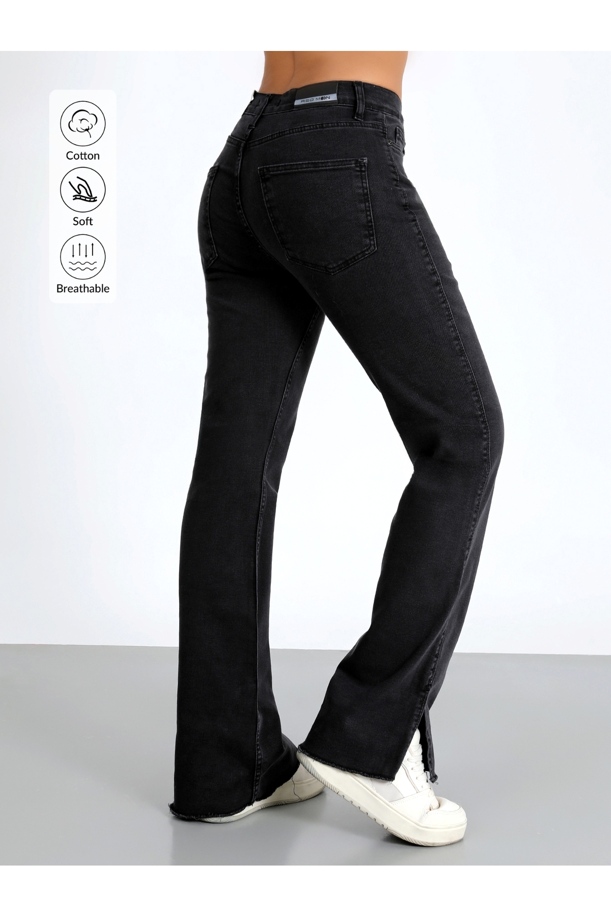 SİYAH GENİŞ YIRTIK PAÇA PALAZZO JEANS YENİ SEZON 2026 -CHRISTMAS1018-844-