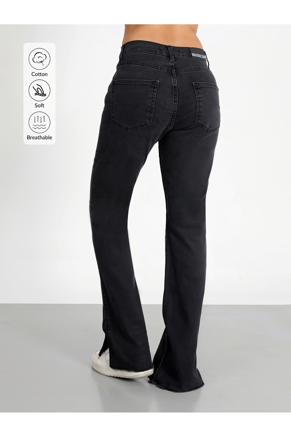 SİYAH GENİŞ YIRTIK PAÇA PALAZZO JEANS YENİ SEZON 2026 -CHRISTMAS1018-844-
