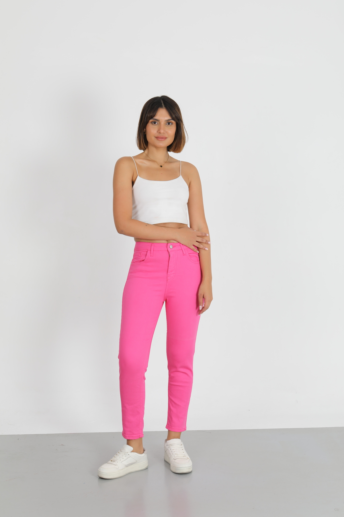 PEMBE SLİM FİT JEAN PANTOLON YENİ SEZON 2026