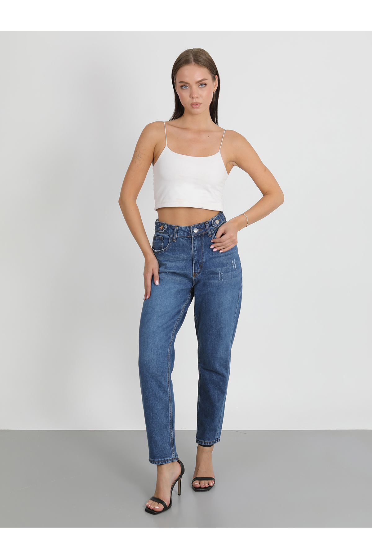 TOKALI MOM MAVİ YÜKSEL BEL JEANS PANTOLON YENİ SEZON 2026