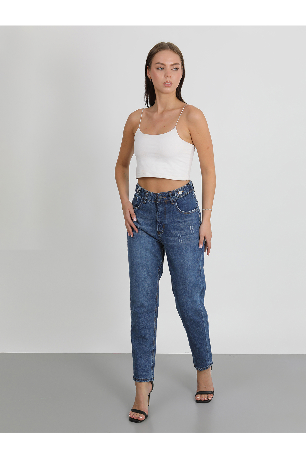 TOKALI MOM MAVİ YÜKSEL BEL JEANS PANTOLON YENİ SEZON 2026