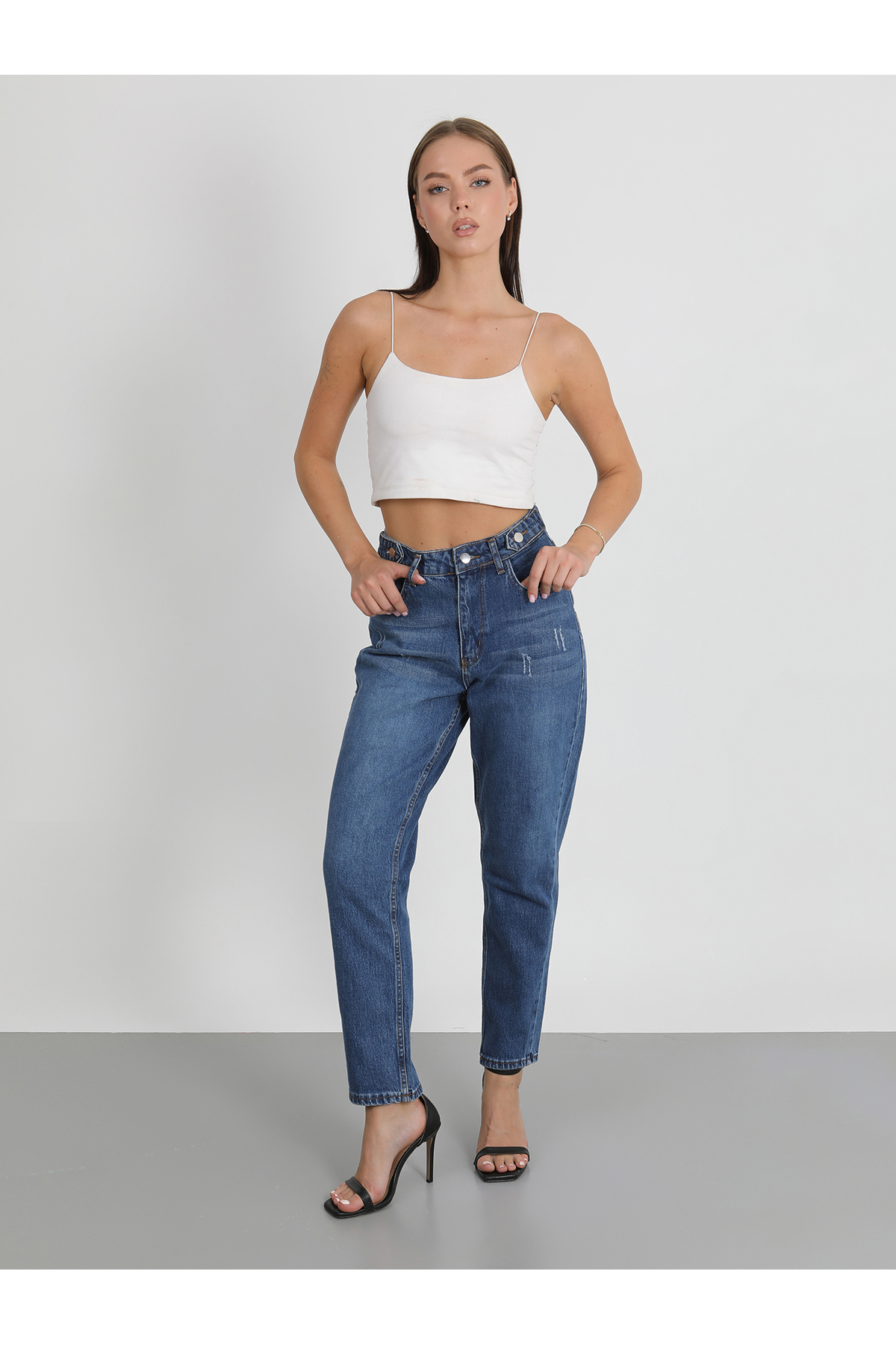 TOKALI MOM MAVİ YÜKSEL BEL JEANS PANTOLON YENİ SEZON 2026