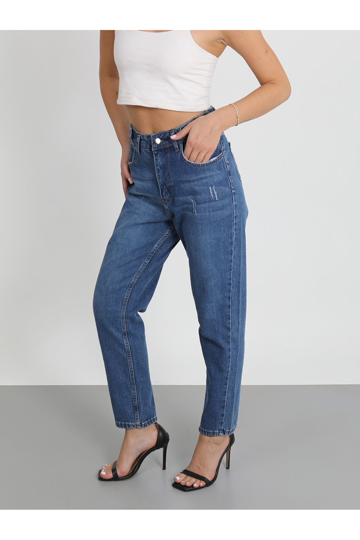 TOKALI MOM MAVİ YÜKSEL BEL JEANS PANTOLON YENİ SEZON 2026