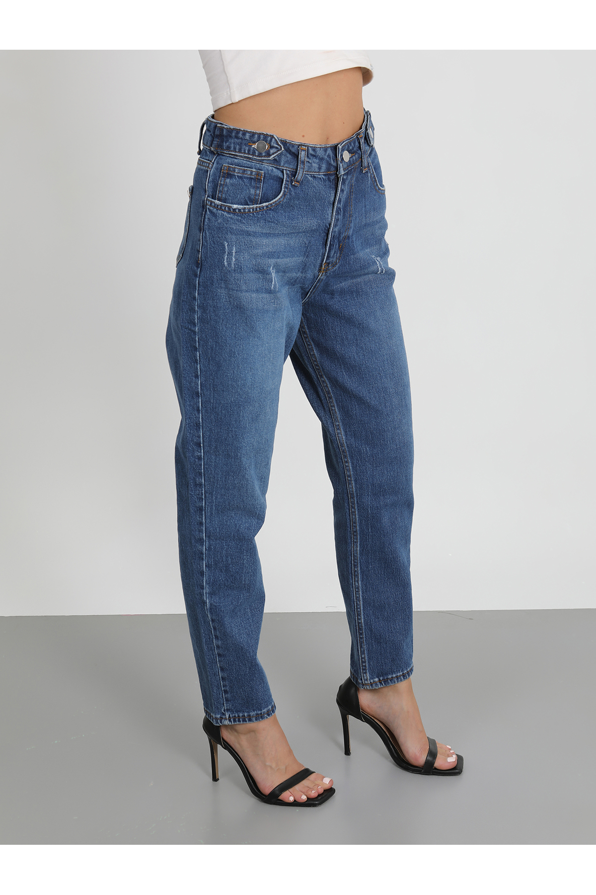 TOKALI MOM MAVİ YÜKSEL BEL JEANS PANTOLON YENİ SEZON 2026