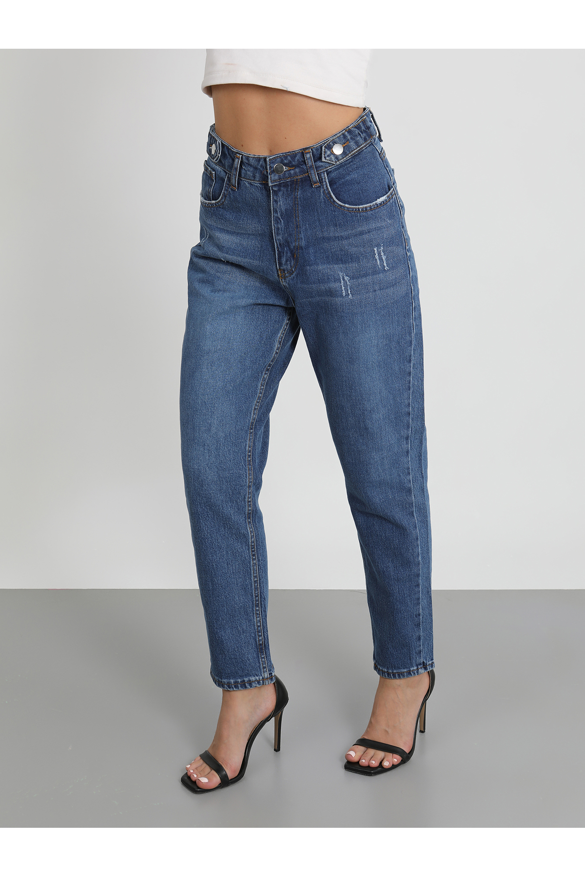 TOKALI MOM MAVİ YÜKSEL BEL JEANS PANTOLON YENİ SEZON 2026