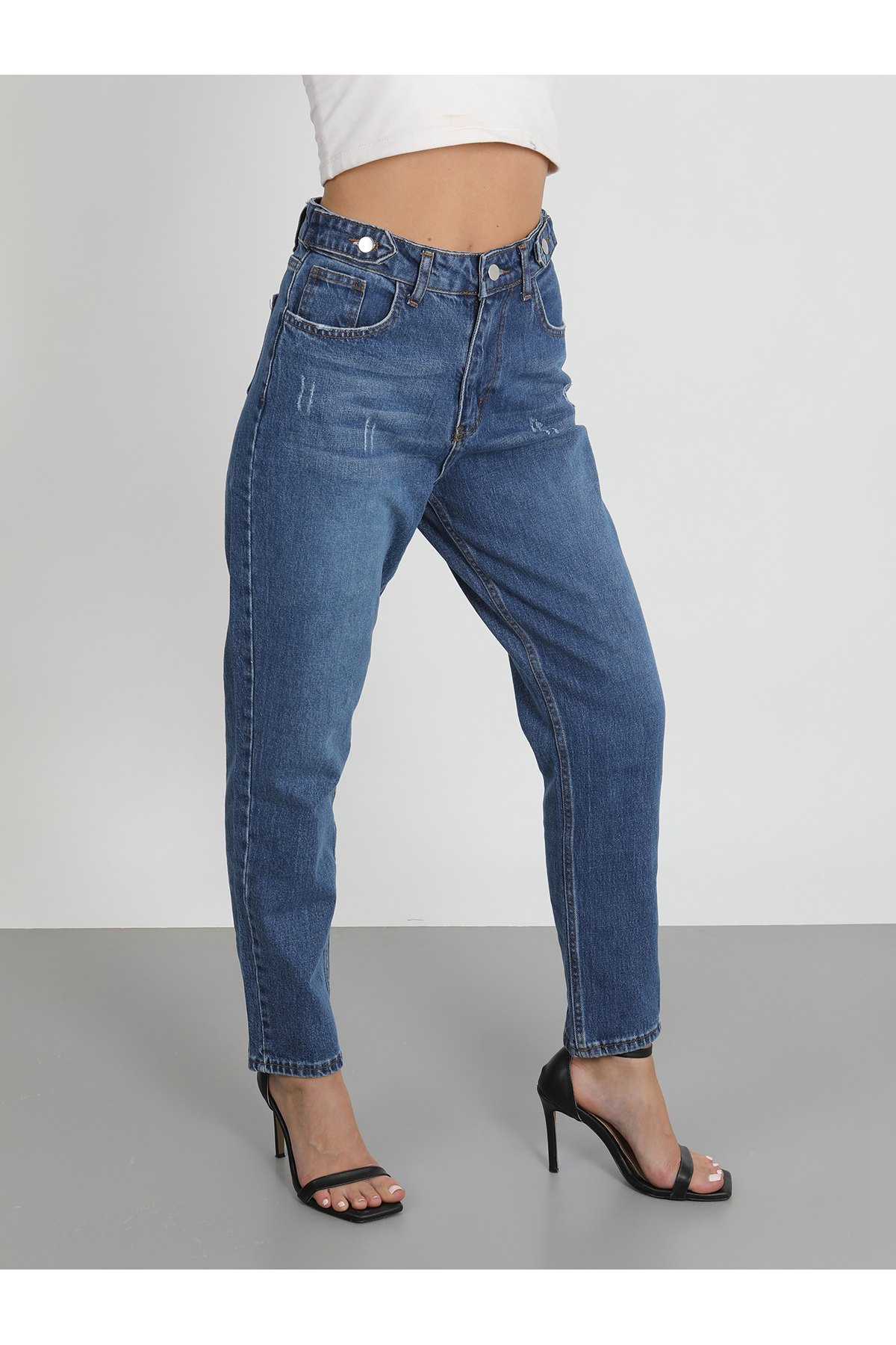 TOKALI MOM MAVİ YÜKSEL BEL JEANS PANTOLON YENİ SEZON 2026