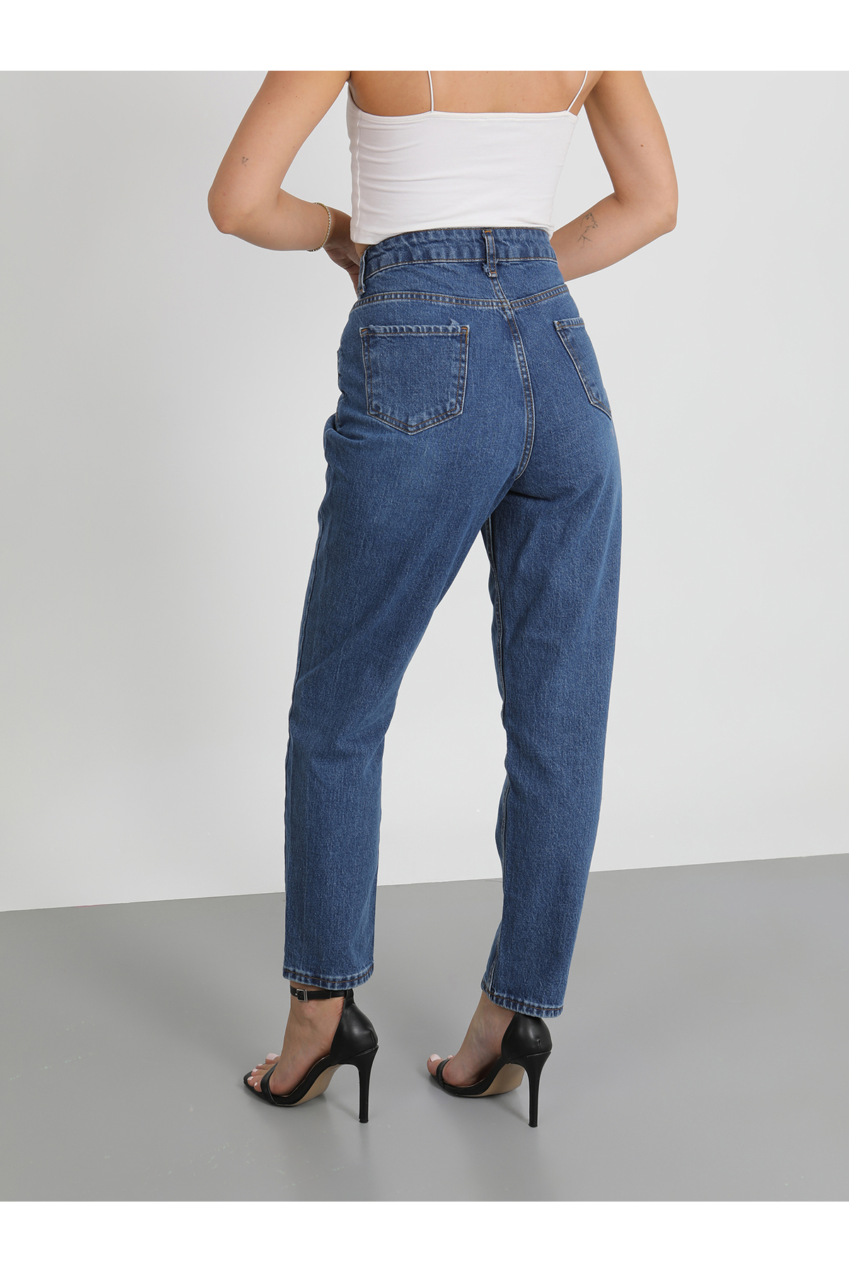 TOKALI MOM MAVİ YÜKSEL BEL JEANS PANTOLON YENİ SEZON 2026