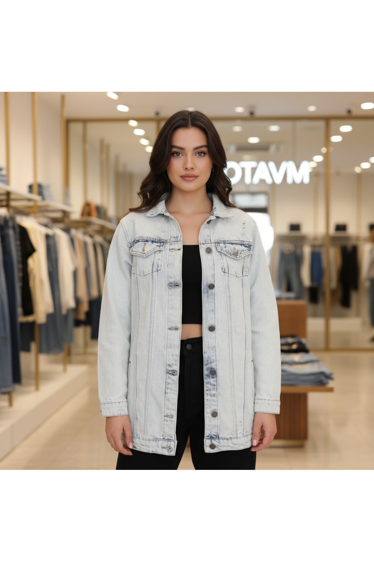 BUZ MAVİ KOT CEKET JEANS YENİ SEZON 2026
