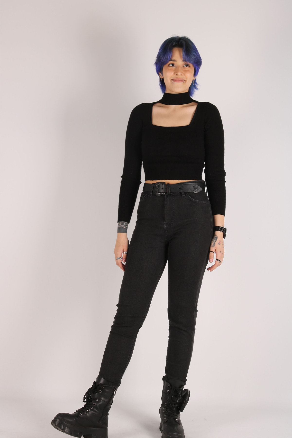 Yüksek Bel Jeans Kadın Slim Pantolon Denim Kumaş