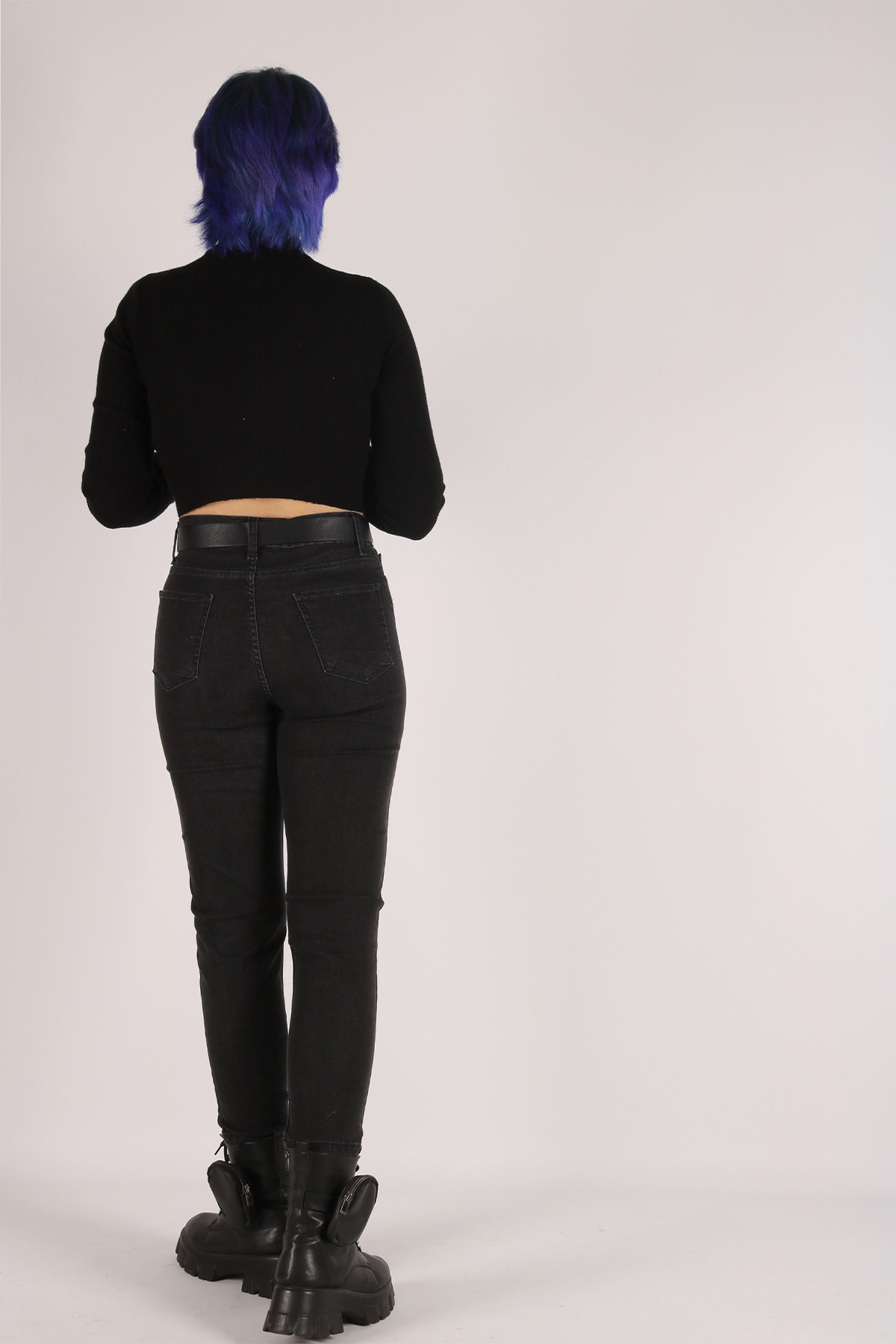 Yüksek Bel Jeans Kadın Slim Pantolon Denim Kumaş