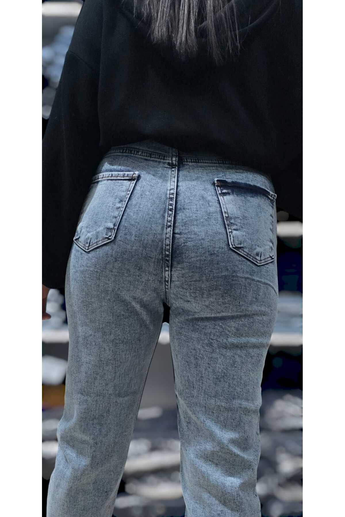 Yüksek Bel Mom Jean Pantolon Karyıkama