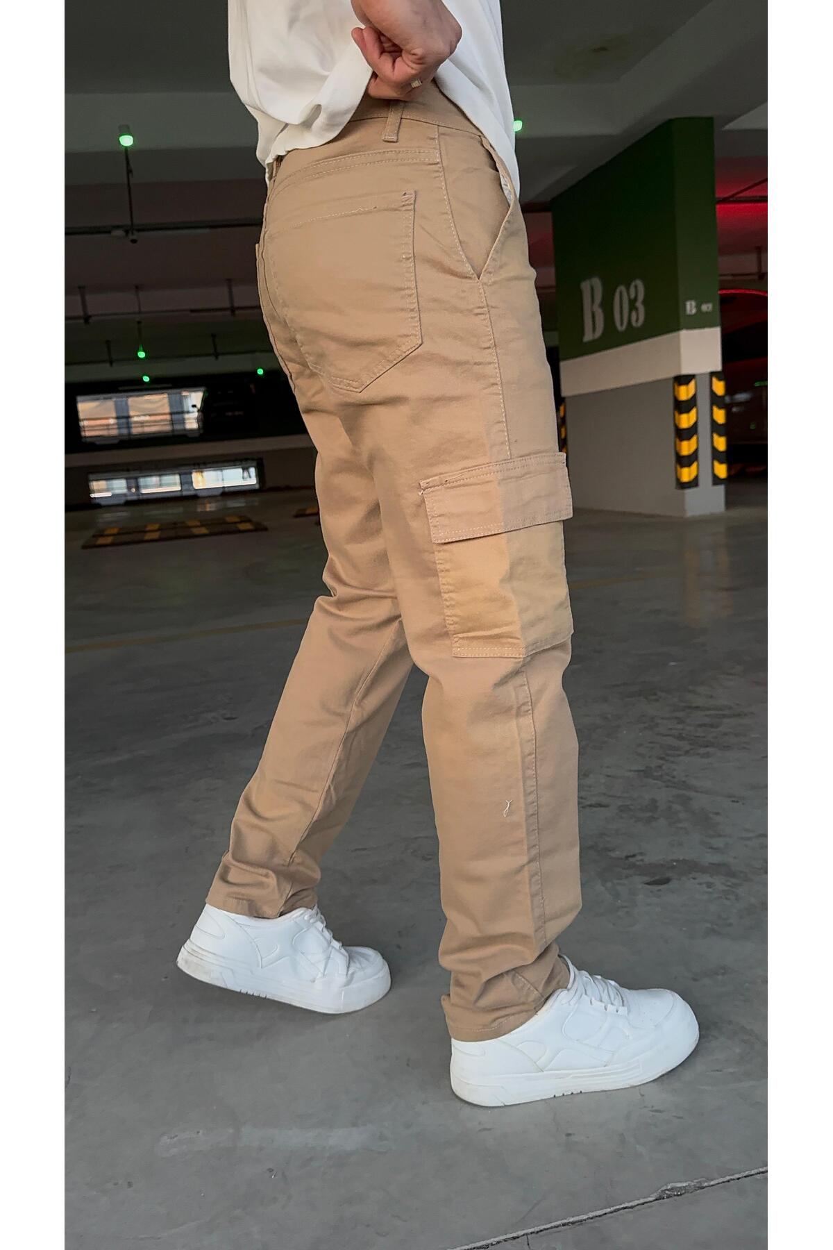 BEJ -Kargo Baggy Pantolon