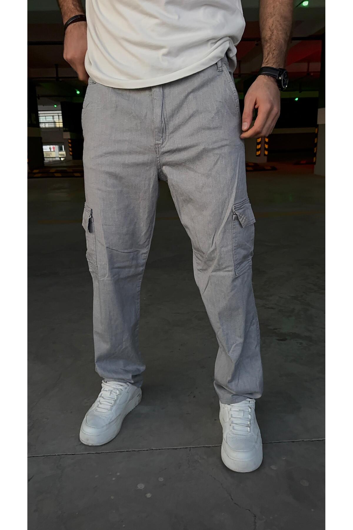 Açık Grİ -Kargo Baggy Viscon Kumaş