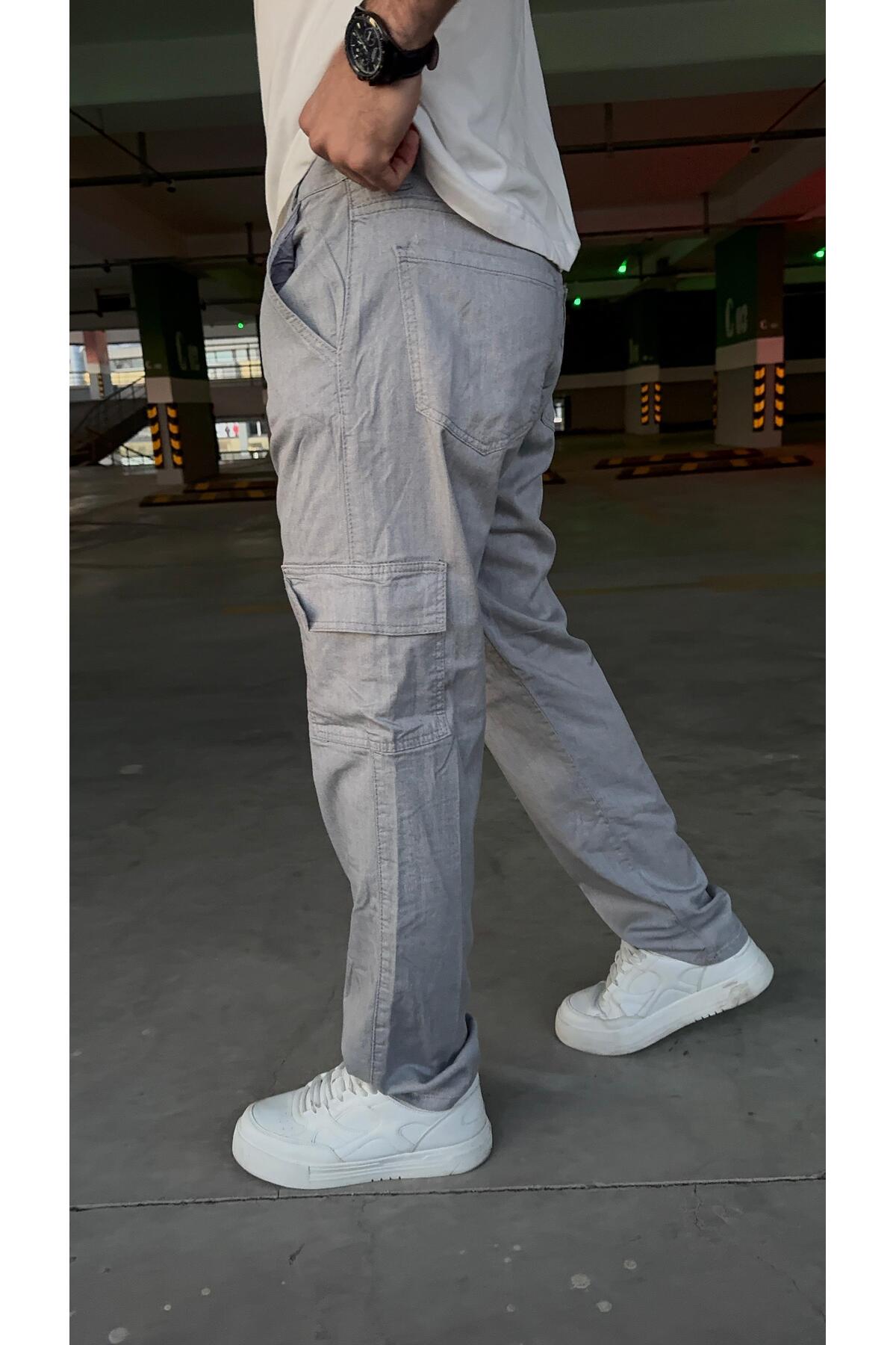 Açık Grİ -Kargo Baggy Viscon Kumaş