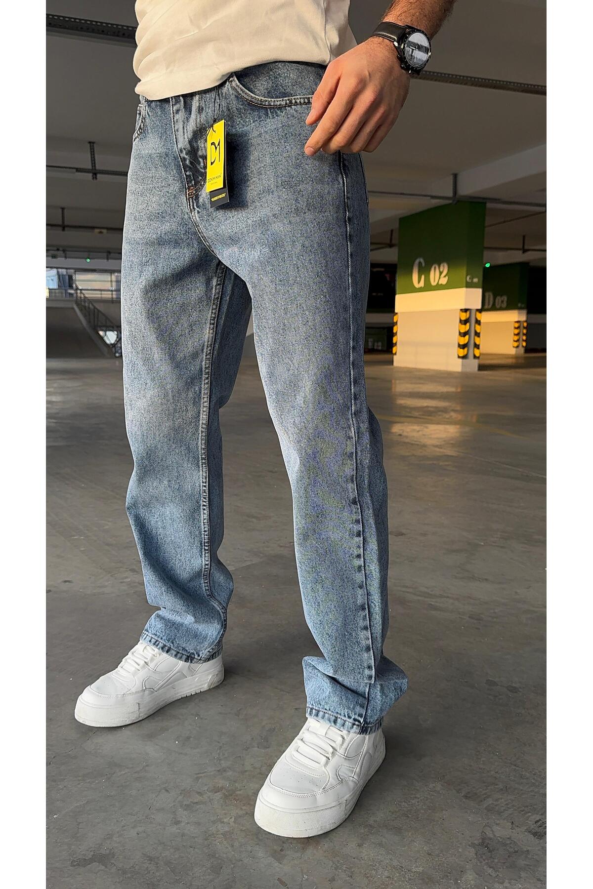 YILDIZ Buz Mavi -Erkek Baggy Jeans