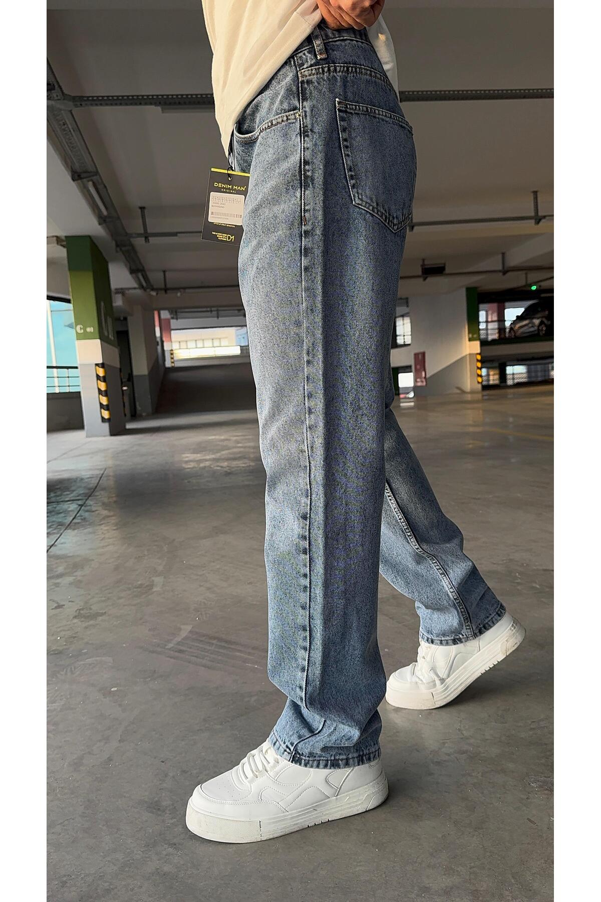 YILDIZ Buz Mavi -Erkek Baggy Jeans
