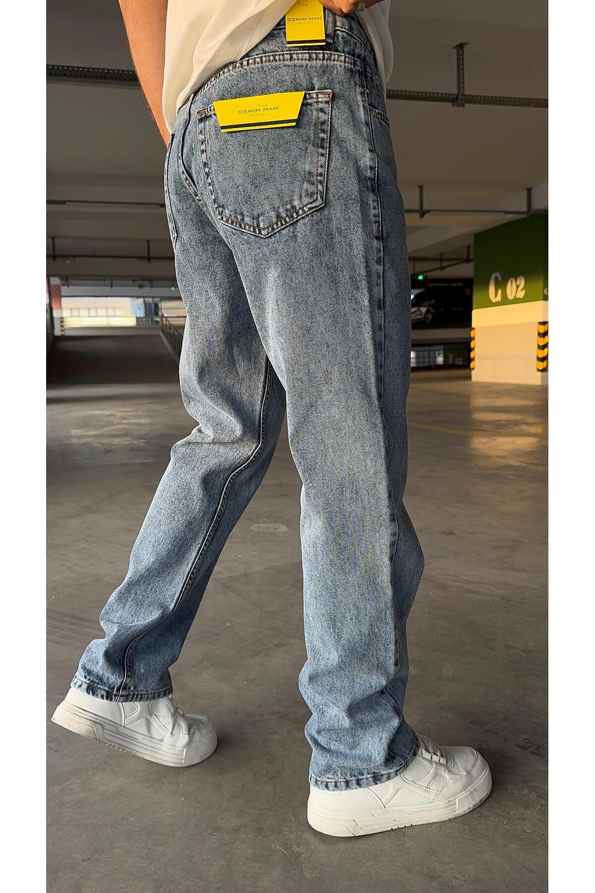 YILDIZ Buz Mavi -Erkek Baggy Jeans