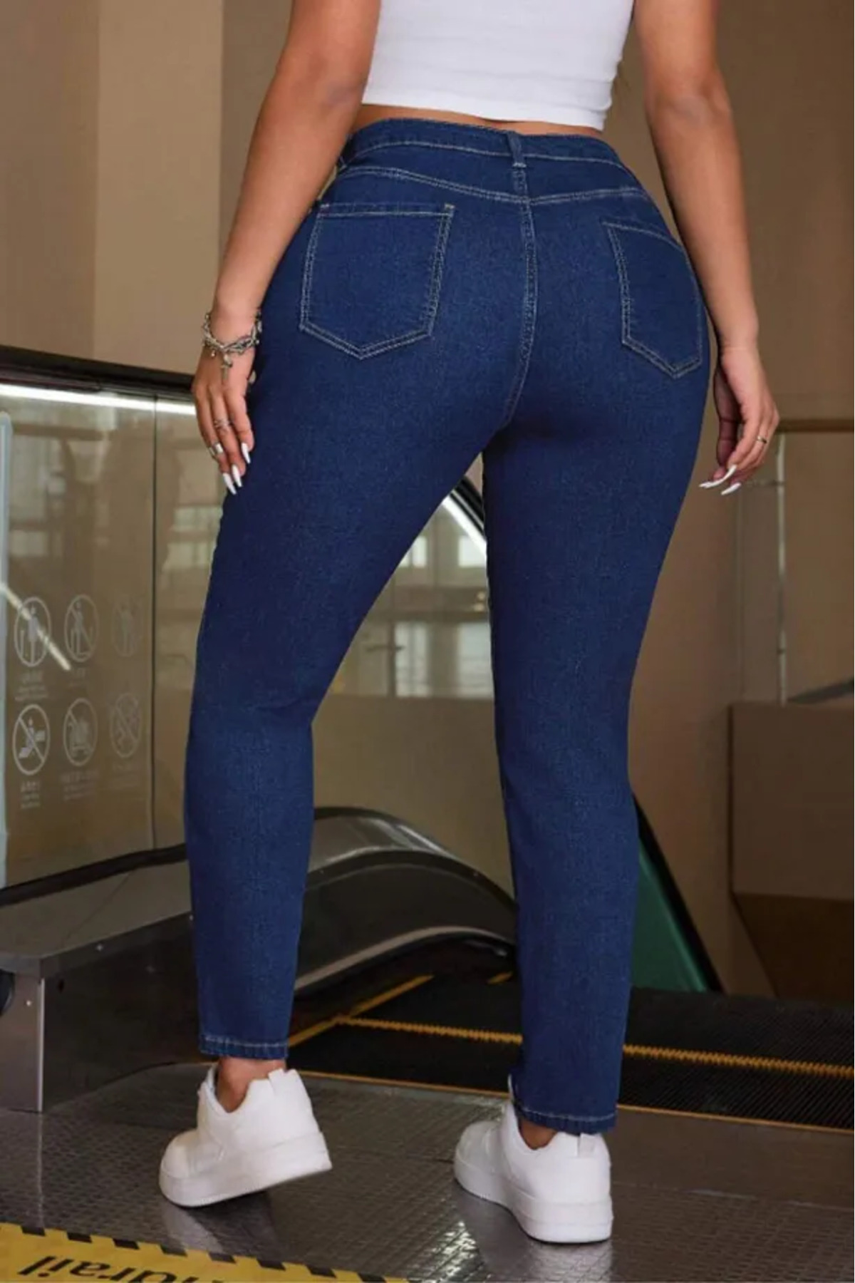 adın Lacivert Büyük Beden Skinny Fit Yüksek Bel Full Likralı Yumuşak Giyim Jean Pantolon,Yeni Sezon