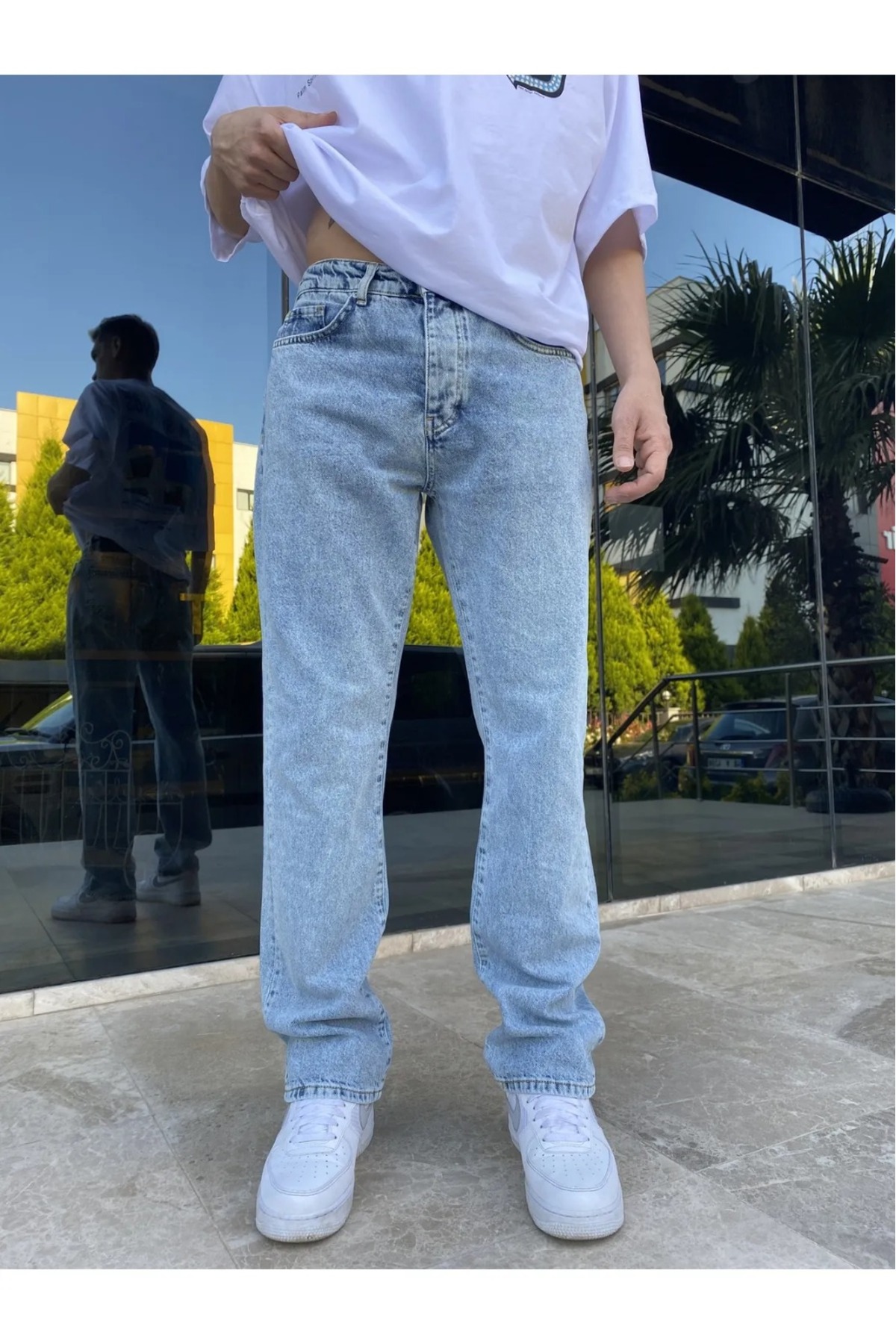 Buz Mavi- Kaizer Denim Erkek Baggy Jeans