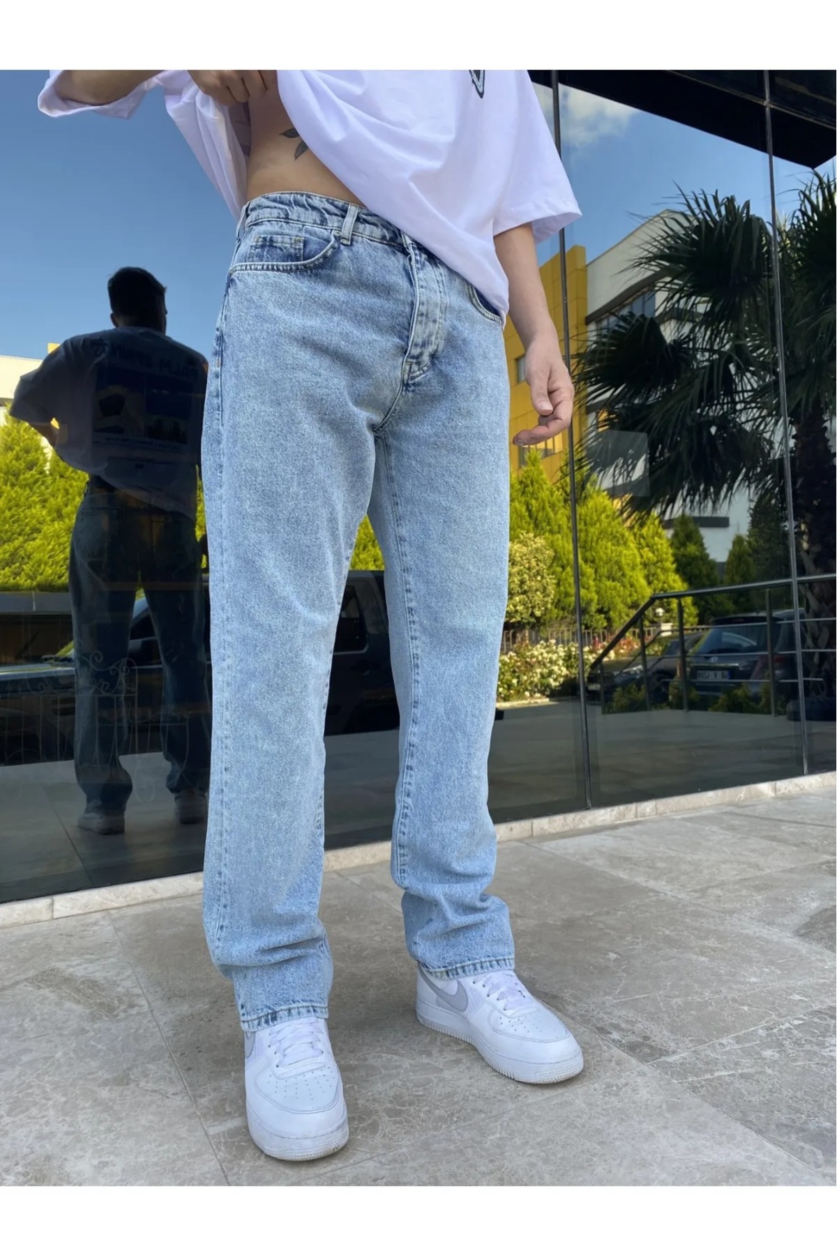 Buz Mavi- Kaizer Denim Erkek Baggy Jeans