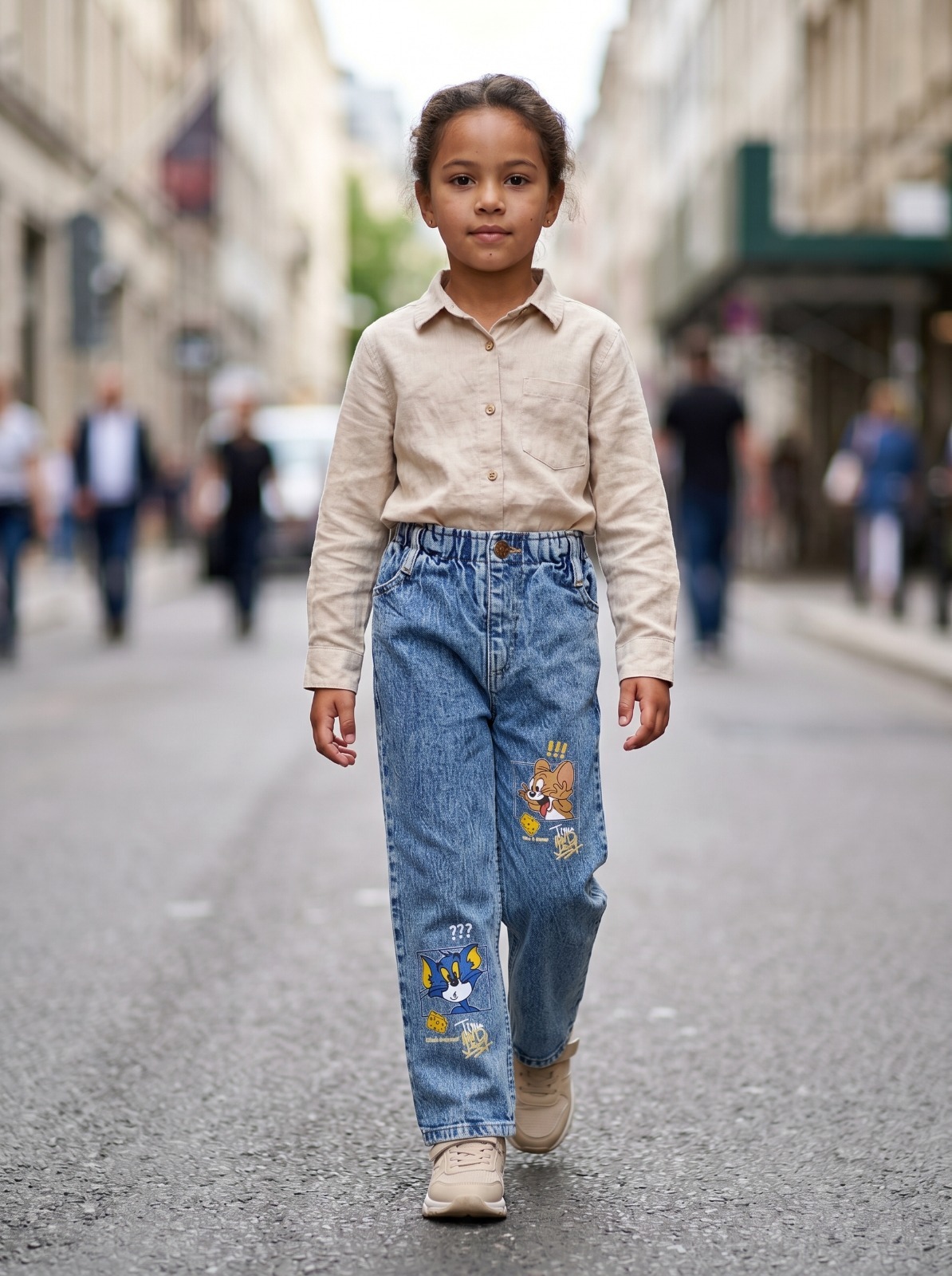 Unisex  Mavi Çocuk Pantolon