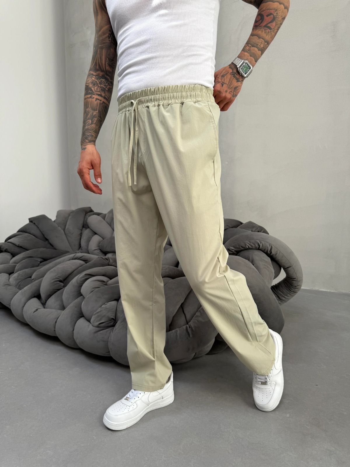 Mint Yeşili- Paraşüt Kumaş Erkek Pantolonu