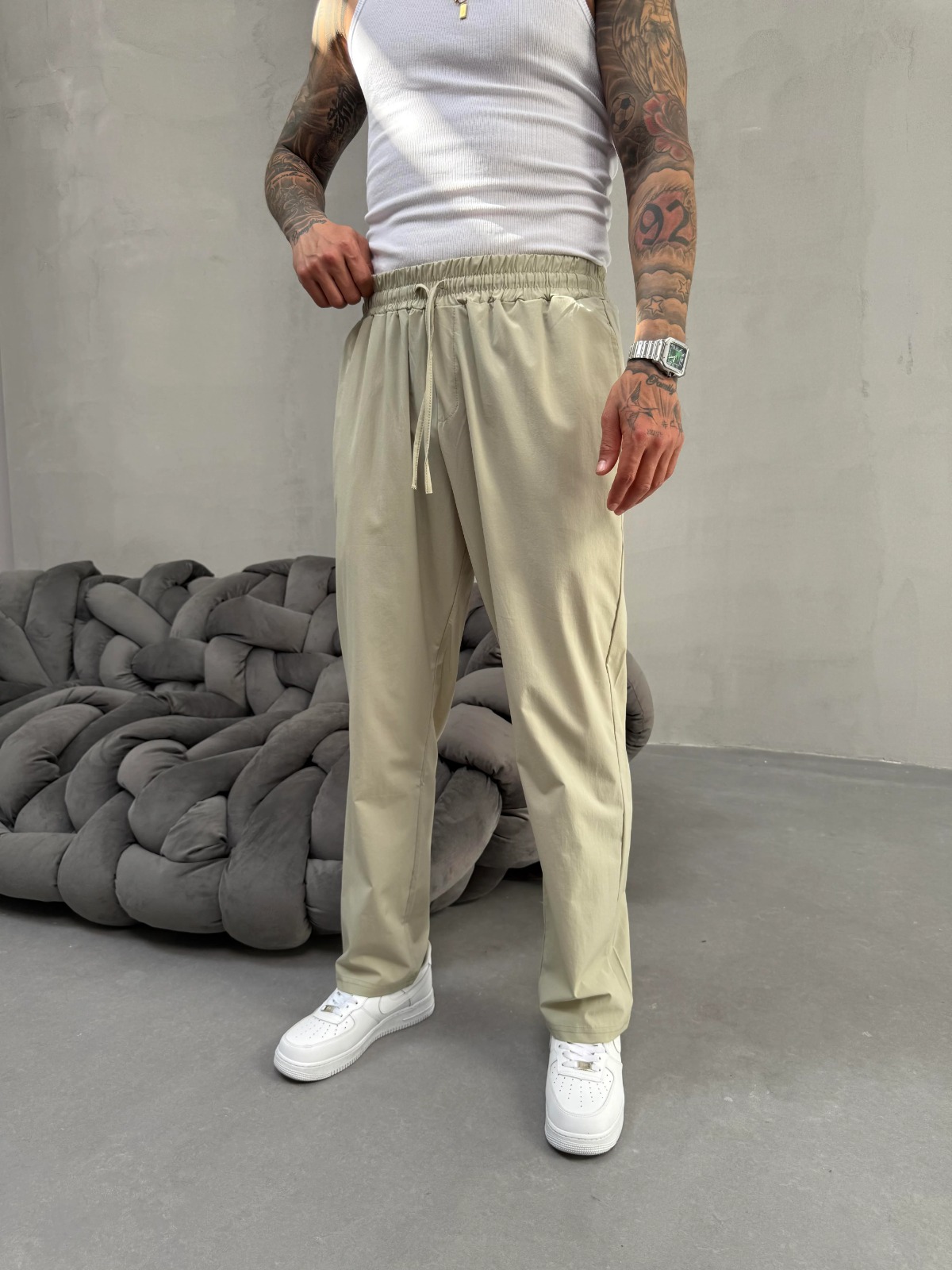 Mint Yeşili- Paraşüt Kumaş Erkek Pantolonu